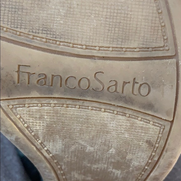 Franco Sarto Cork Heel Black Open Toe Size 7 - Picture 9 of 12